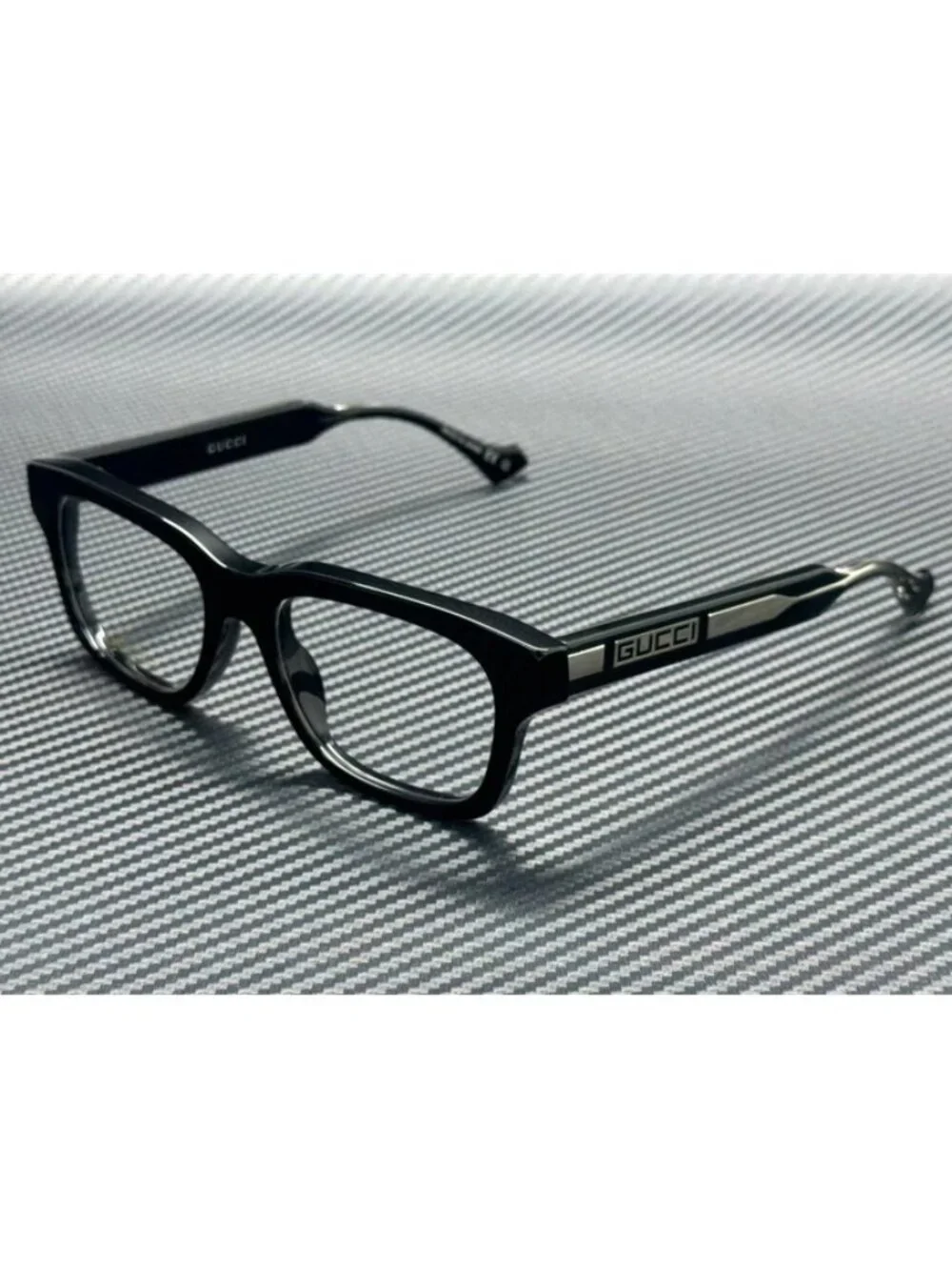 New Gucci Men Black Silver Eyeglasses 54-18-145